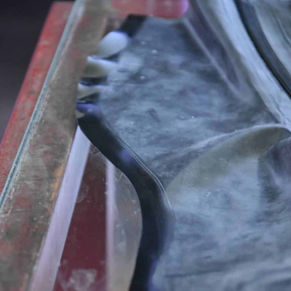 Preparing the seam with thinner leaves it a bit shiny.