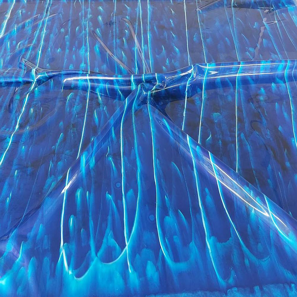 blue water pattern latex sheet