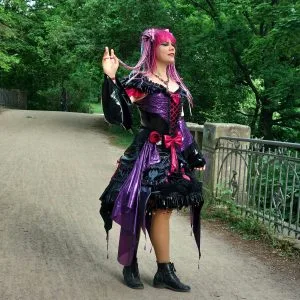model showing a once in a lifetime by se'tyo latex dress
