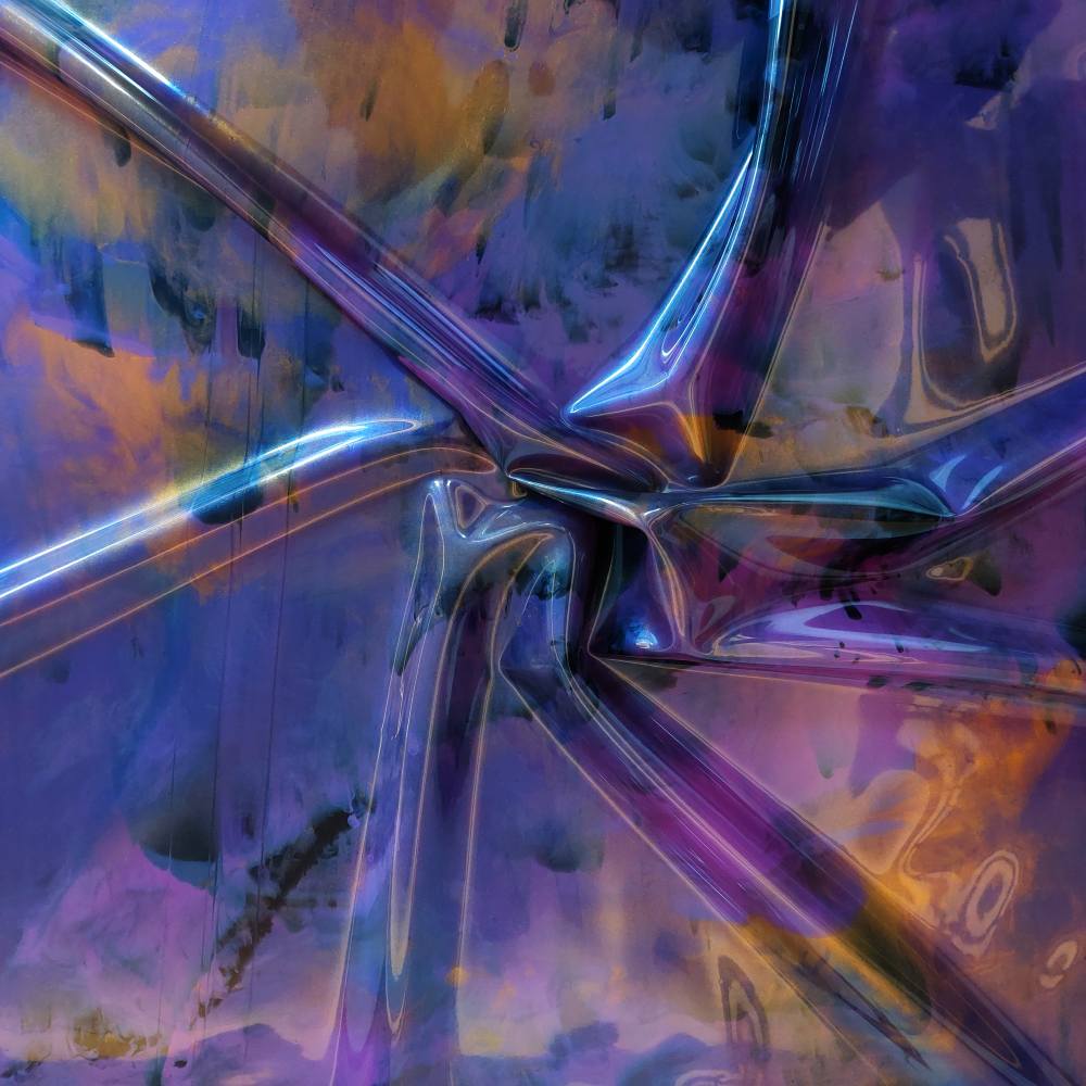 orange and purple oil slick latex sheet