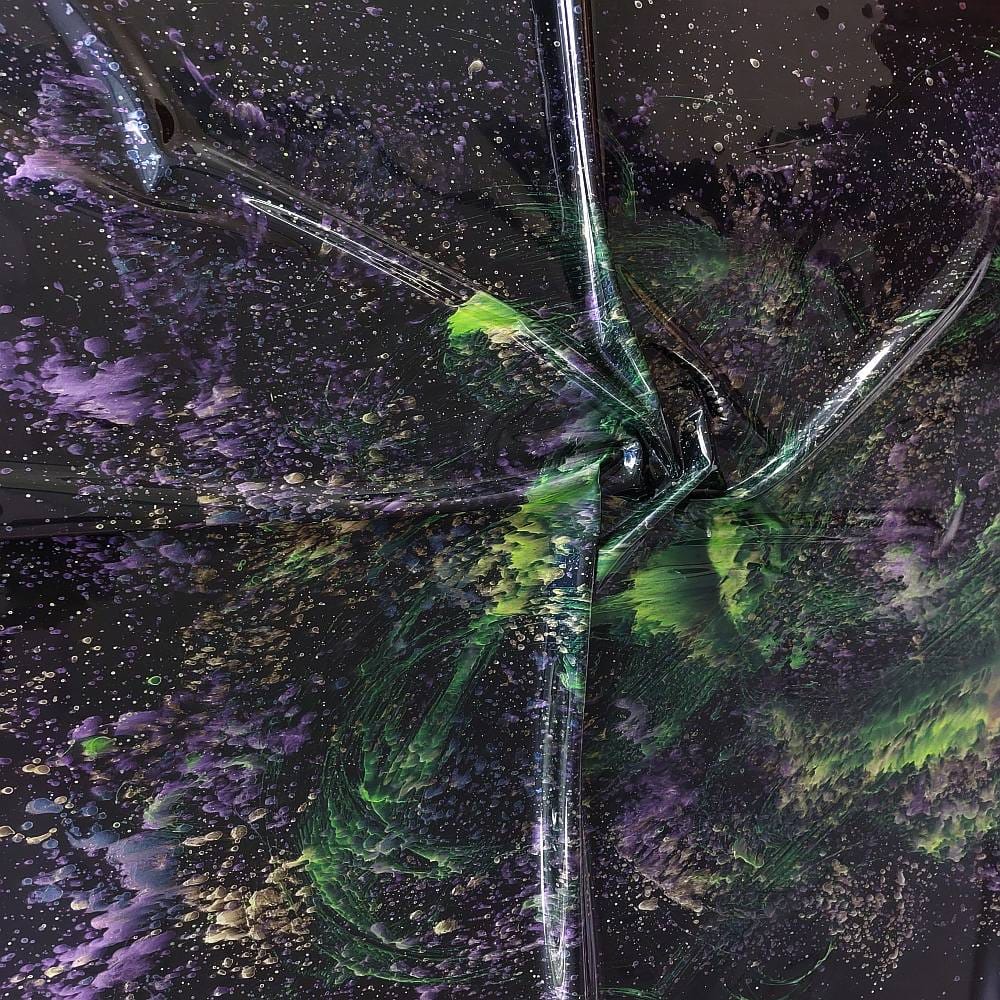 splatter lateex sheet with neon active pattern