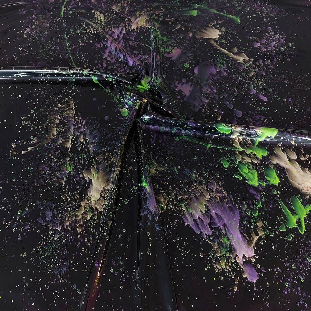 splatter lateex sheet with neon active pattern