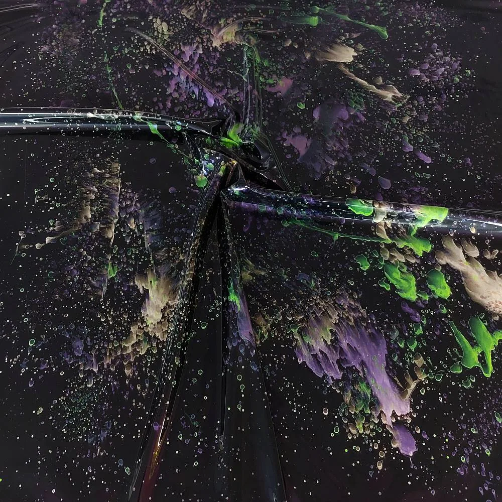 splatter lateex sheet with neon active pattern