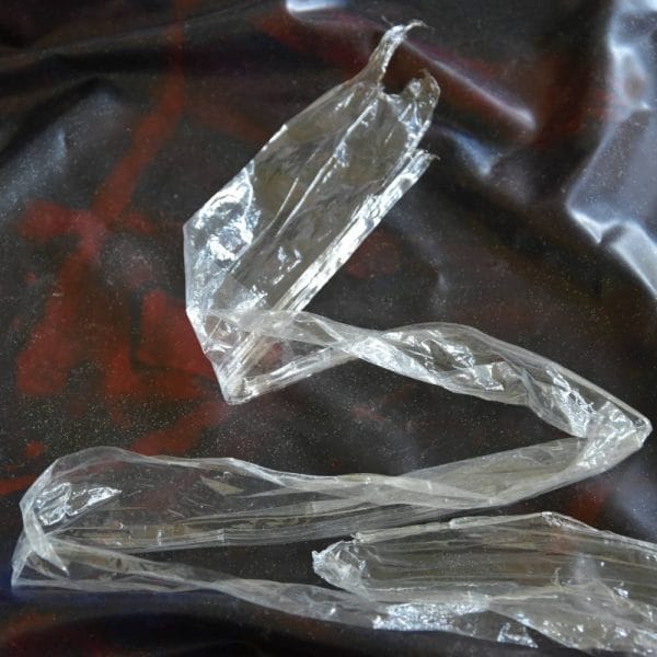 cling film on a latex sheet