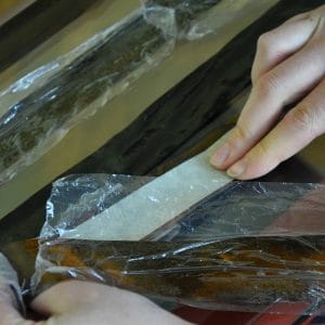 clingfilm and tape glueing technique