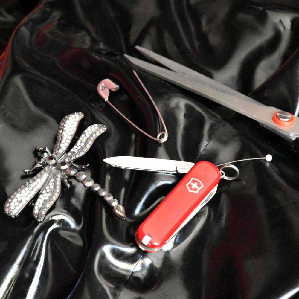 sharp objects on a latex item