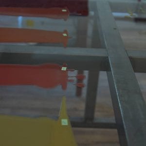 color match swatches prepared on a table