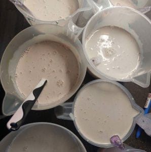 pots of liquid latex