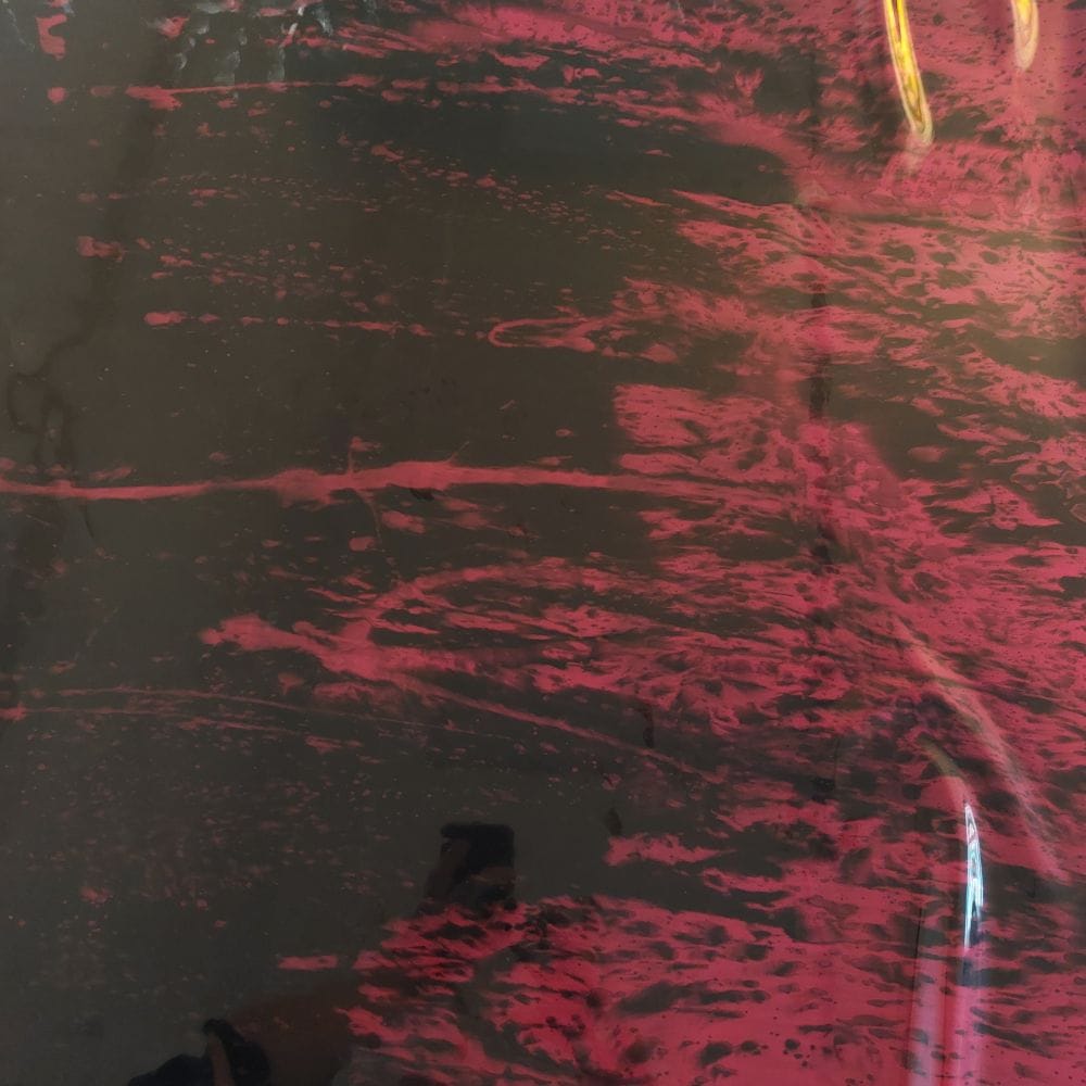 red and black splatter ombre latex sheet