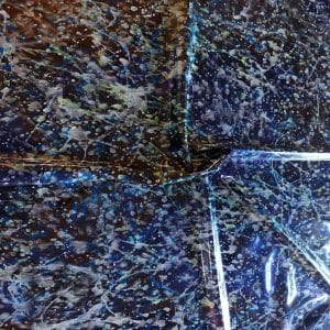 multi colored latex sheet with white, green and blue splatters