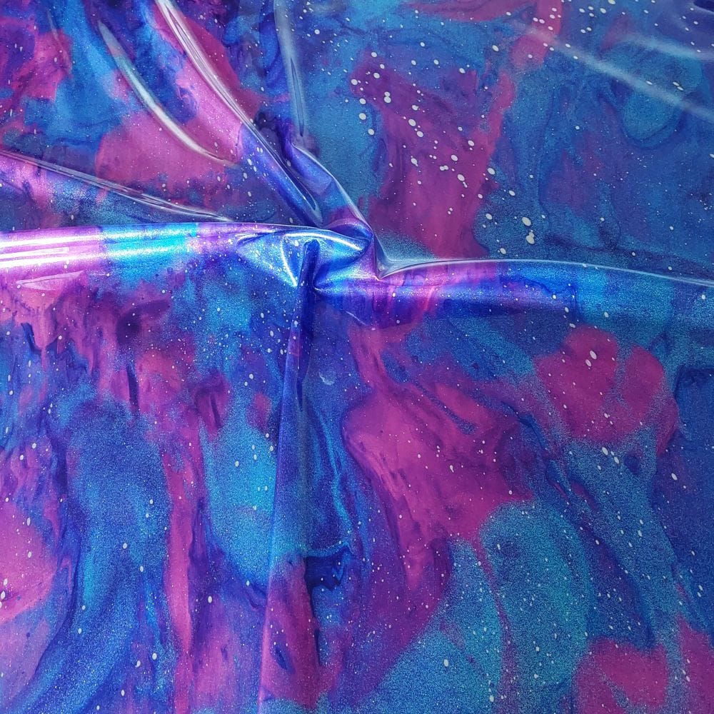 classic galaxy latex sheet in blue and purple