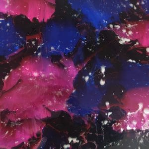 classic galaxy latex sheet in pink blue and black