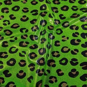 leopard pattern latex sheet in green with black dots