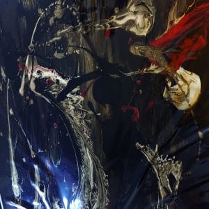 realistic marble black-red-gold