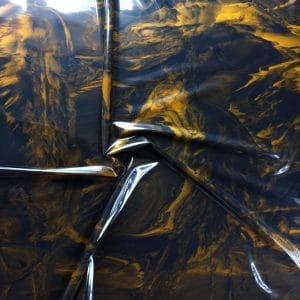 se'tyo's new realistic mable latex sheet in black and orange