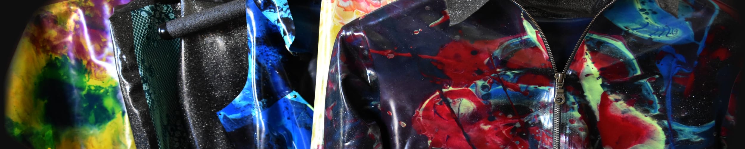 details of latex clothing pieces