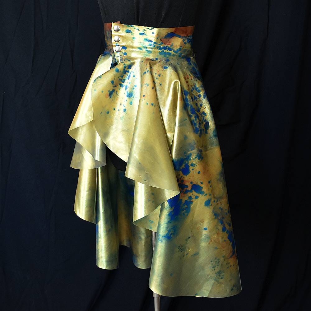 Se'tyo Bringing the Colors Back collection - Latex Belt Skirt (long, golden Splatter Pattern)