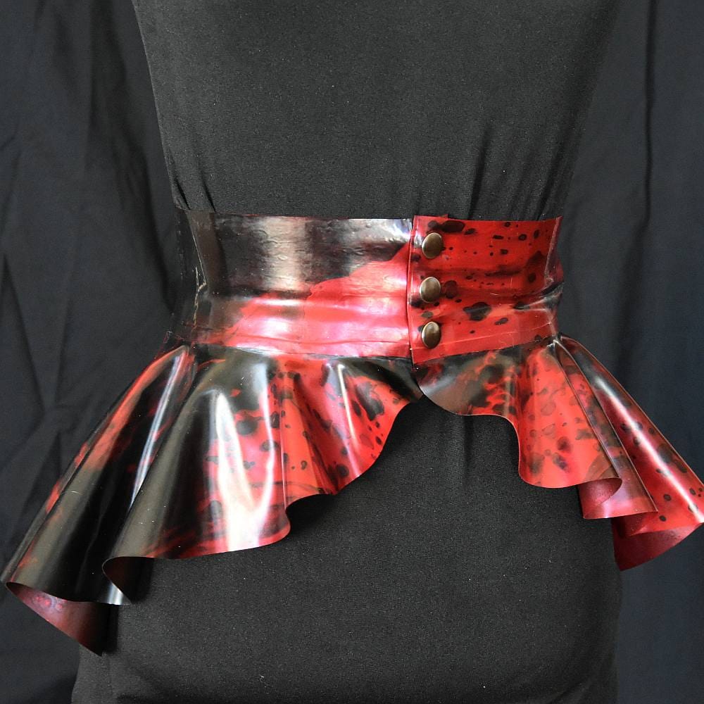 Se'tyo Bringing the Colors Back collection - Latex Belt Skirt (short, red-black Splatter Pattern)