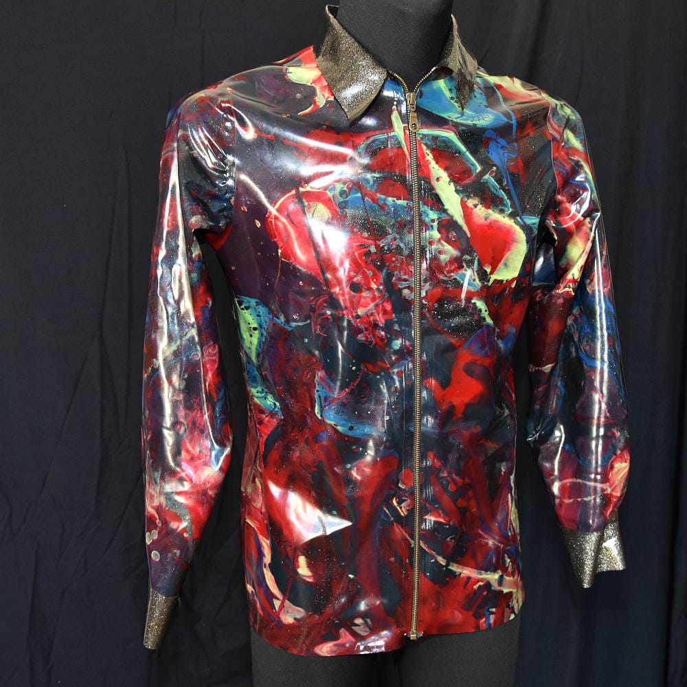 Se'tyo Bringing the Colors Back collection - Latex Shirt (red-blue Marble Pattern)