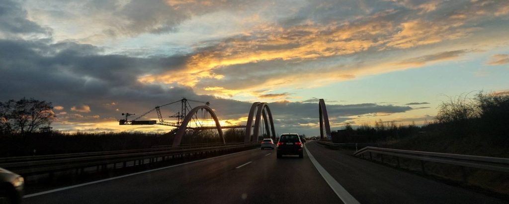 evening view on a motorway