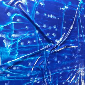 blue latex sheet with organic water patterns