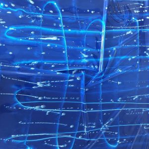 blue latex sheet with organic water patterns