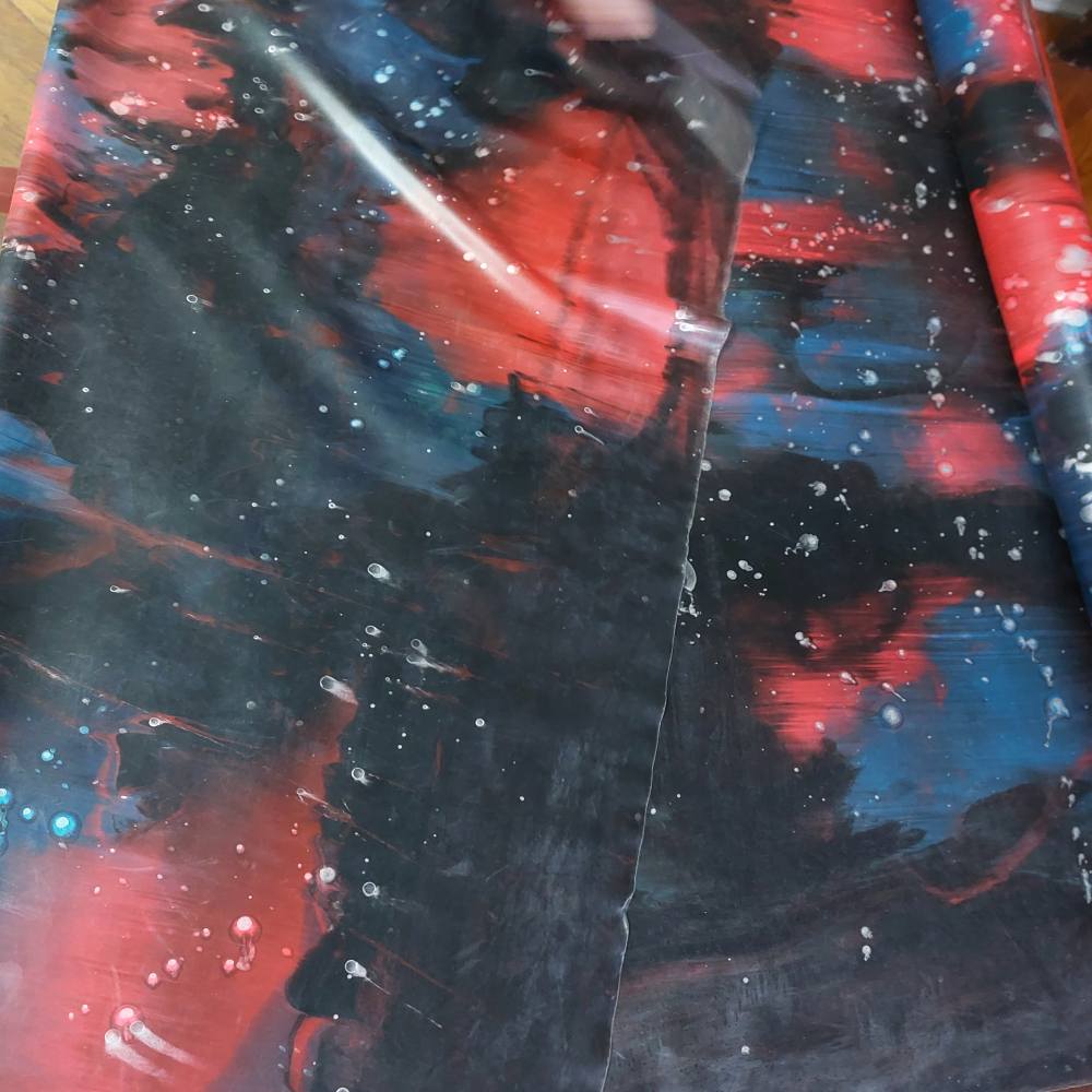 blue-red galaxy latex sheet