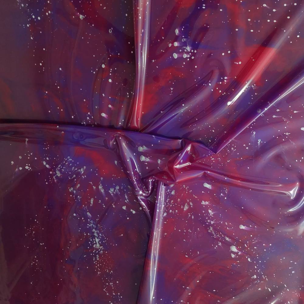 purple and red galaxy latex sheet