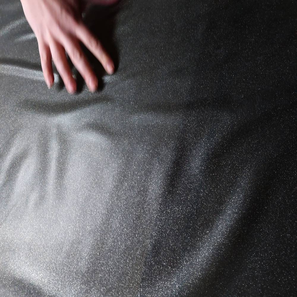 smoke translucent latex sheet with silver glitter