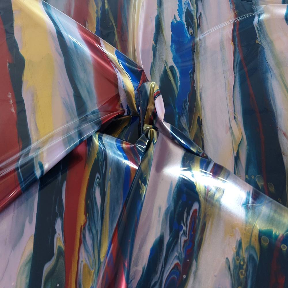 colorful latex sheet in a linear marble pattern