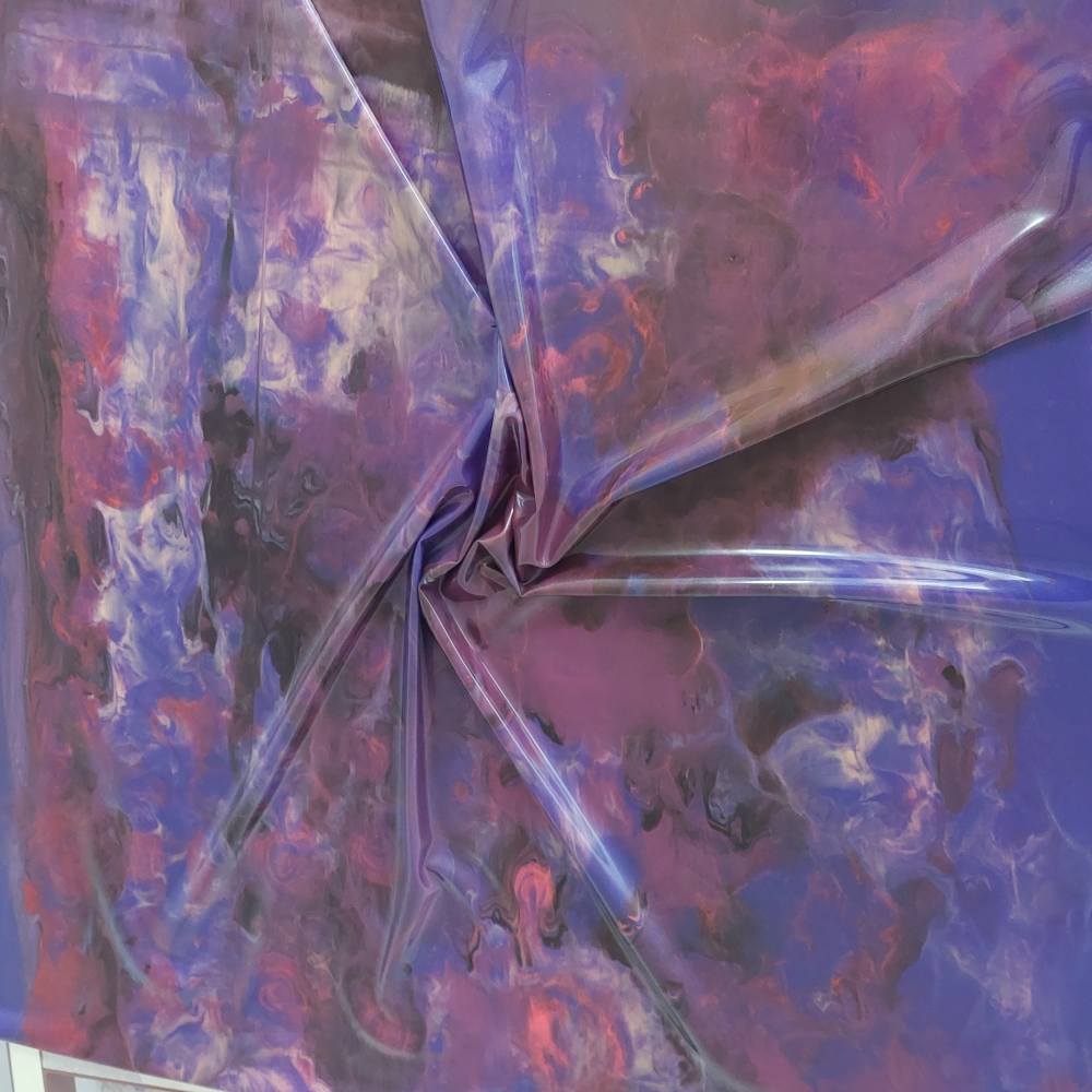 purple and red latex sheet in a cloudy marble pattern