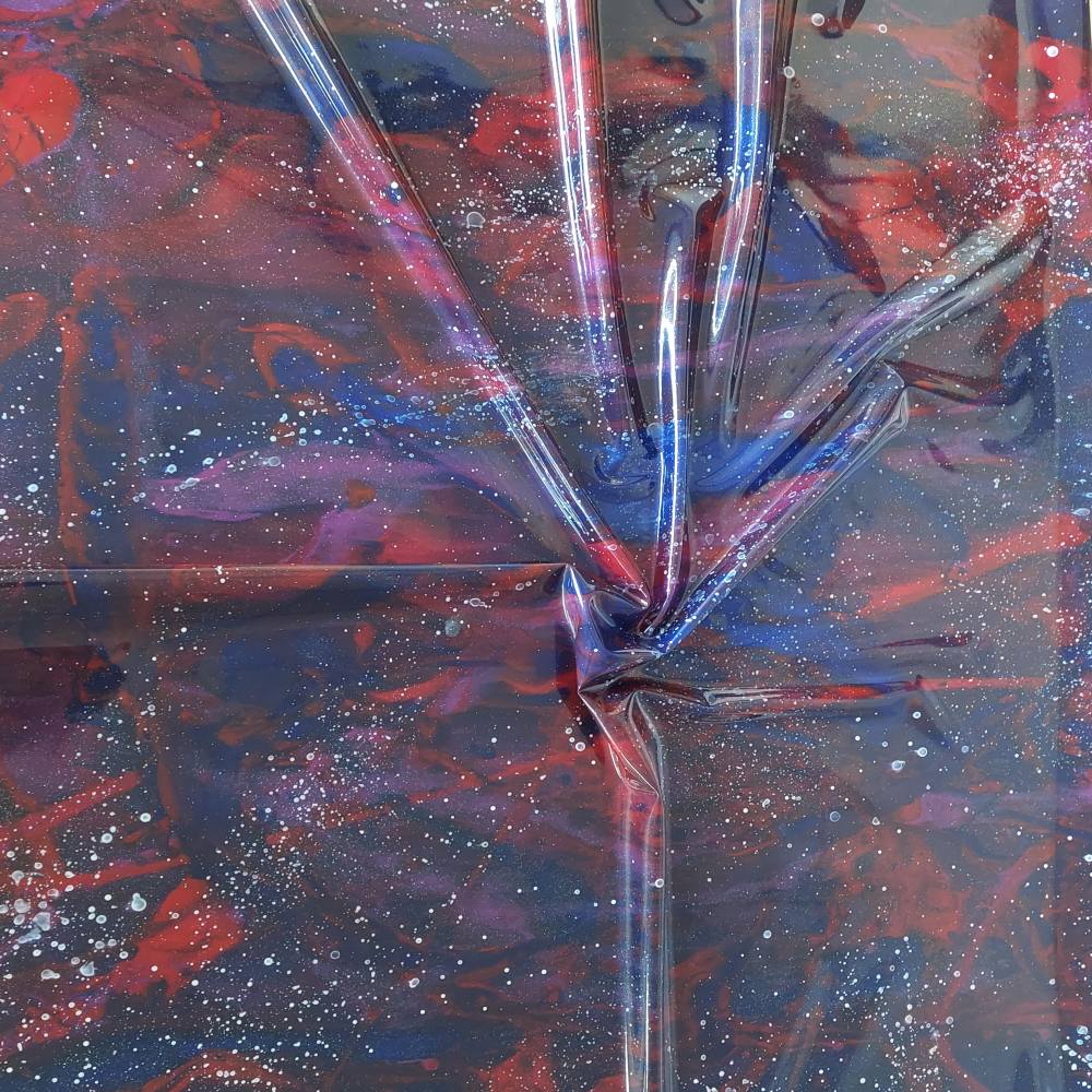 red-blue galaxy latex sheet