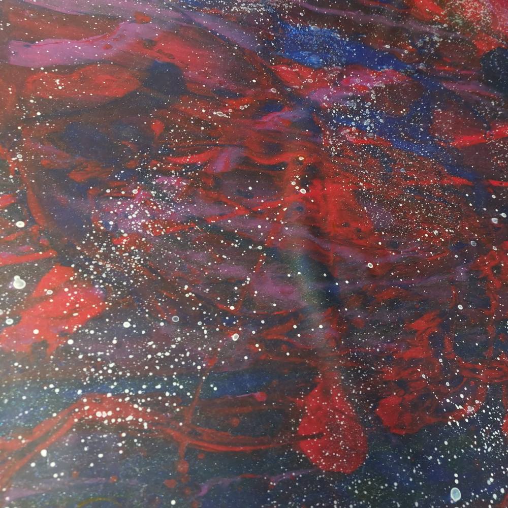 red-blue galaxy latex sheet