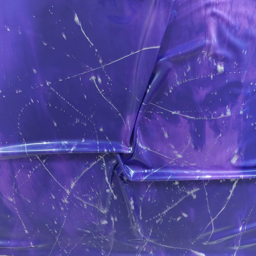 purple latex sheet with silver strokes