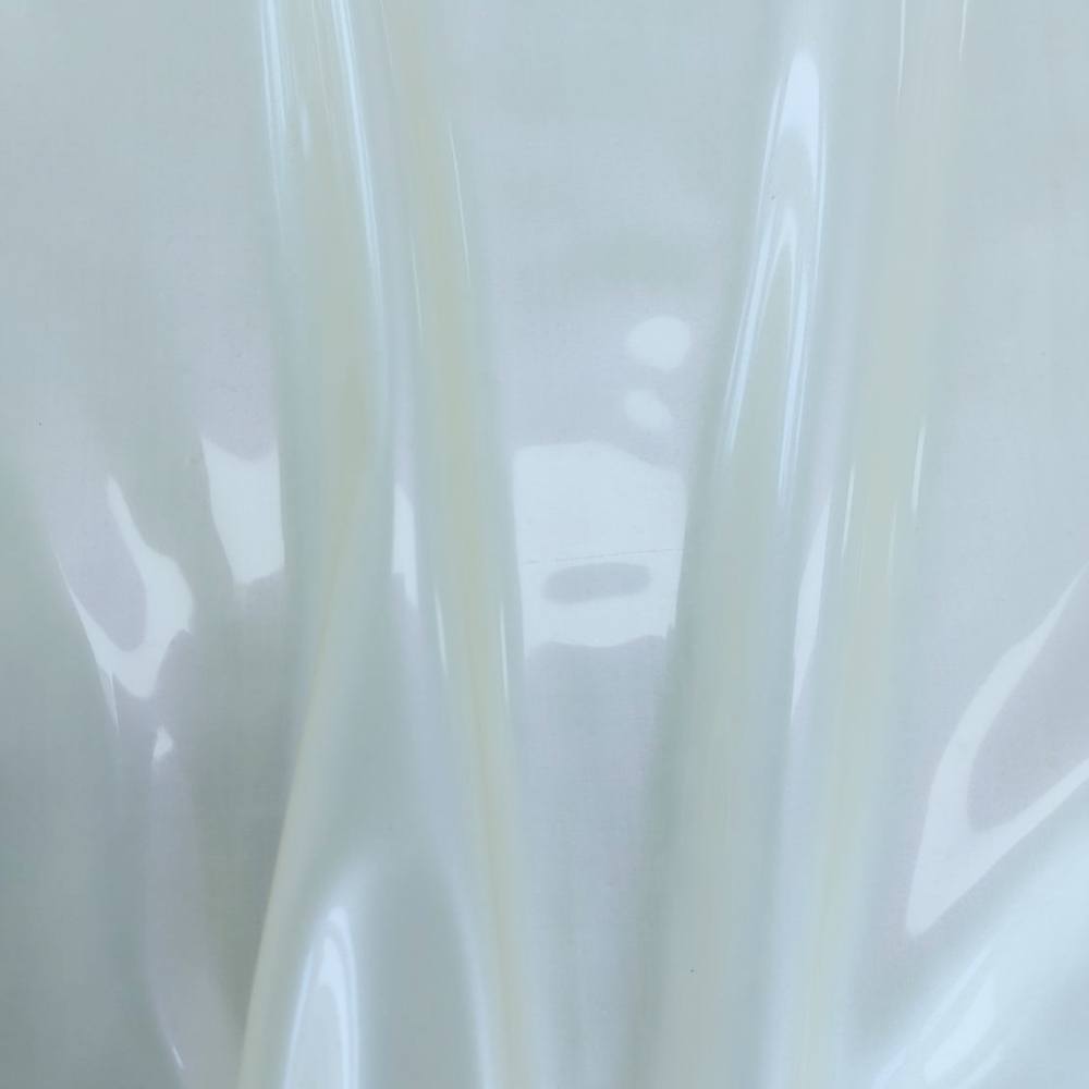 white latex sheet with turquoise shimmer