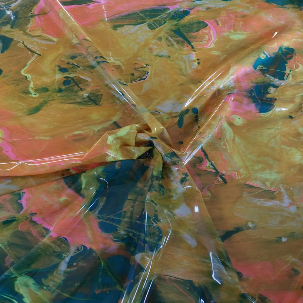 yellow and green latex sheet in marble pattern